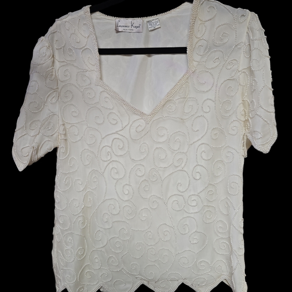 Laurence Kazar Vintage Silk Top Size M